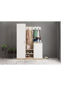 Resim Efes Portmanto Vestiyer Meşe Beyaz-135 cm 