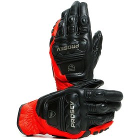 Resim MOTOANL Motosiklet Eldiveni Carbon Titanium Full Koruma Deri Motorcu Eldiven Kırmızı 