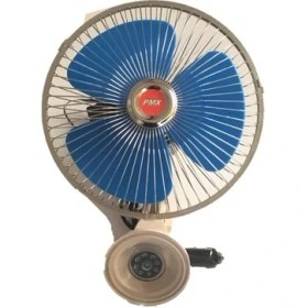 Resim Temiz Pazar Oto Vantilatör Çap 18 cm Vantuzlu Döner Başlıklı 12V Araç Içi Fan 