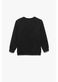 Resim Koton Erkek Çocuk Baskılı Uzun Kollu Bisiklet Yaka Sweatshirt Siyah 
