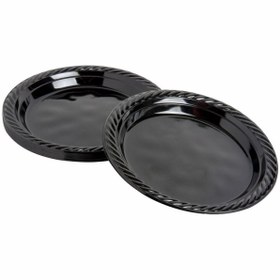 Resim Parti Station Plastik Tabak 25'li Siyah Renk 