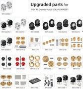 Resim Pazly Uyumlu Seti Scx24 Rc Off-road Lastik Jantlı İçin Geeroyoo Araçlar Alüminyum Adet 48x18mm 4 1/24 Kr 