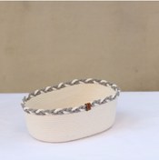 Resim CraftNest Ekru Pamuk Sepeti / Banyo Düzeni Ve Pratik Depolama Sepeti / Gri Örgülü Sepet 