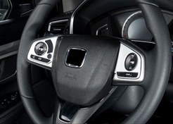 Resim Honda Civic FC5 2016-2020 Uyumlu Direksiyon Kaplaması 2 Parça- Silver 