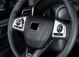 Resim Honda Civic FC5 2016-2020 Uyumlu Direksiyon Kaplaması 2 Parça- Silver 
