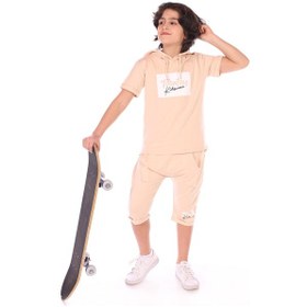 Resim Toontoy Erkek Çocuk Toontoy Kids Wear Baskılı Bermudatakım Bej 