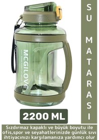 Resim Dayanıklı Ev Ofis Seyahat Outdoor Spor Kullanım Büyük Boy Sızdırmaz Kapaklı Su Matarası 2200 Ml Çok Renkli 
