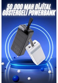 Resim 50.000 Mah Powerbank Turbo Hızlı Led Göstergeli Android Apple Uyumlu iOs Taşınabilir Askılı Çok Renkli 