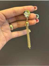 Resim Altın Sarı Yıldızlı Püsküllü Broş Yaka Giyim Aksesuarı 9 CM Renkli 