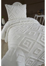 Resim Çeyiz Diyarı Samira 2 Parça Tek Kişilik Pike Takımı Krem 