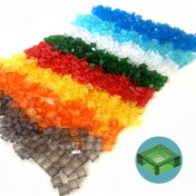 Resim 200 adet 1x1 Şeffaf Açık Renkli Tuğlalar Düz Düzgün 1*1 Yapı Blokları DIY Eğitici Yaratıcı Parçalar Çocuklar İçin Uyumlu 3070 