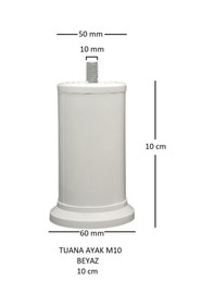 Resim Tuana Ayak 10 cm M10 Cıvatalı Beyaz 