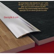 Resim Geniş Alüminyum 6 Cm Kapı Eşik Profili, Parke Çıtası, Kapı Eşiği, Mat Gümüş Gri 90 Cm 