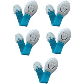 Resim Bebek Çocuk Güvenlik Dolap Çekmece Kilidi Güvenlik Seti-(Cırtlı Kilit Mavi -5 Adet) Çok Renkli 