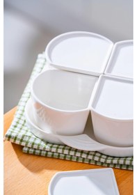 Resim Acar Pure Line 4 Lü Tepsili Kahvaltılık Seti Beyaz 