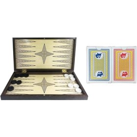 Resim Misda Store Desenli Kaplama Tavla (Büyük Boy) – Şık Tasarım, Kaliteli İşçilik, +2 Hediye İskambil Kağıdı 