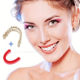Resim 1 Çift Doğal Renkli Reçine Diş Seti + Bir Diş Macunu - Kolay Kurulum, Tüm Diş Şekilleri İçin Uygun, Çeşitli Durumlar İçin Mükemmel 