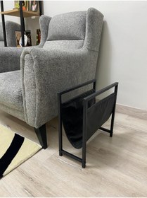Resim TRIA HOME Mercan Koltuk Yanı Dergilik/Gazetelik/Kitaplık (Siyah) 