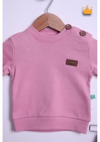 Resim Babyhola Kız Erkek Bebek Takım Pamuk Düğmeli Sweat Düğmeli Alt Üst Takım 236312 Gül Kurusu 