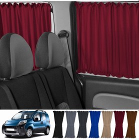 Resim Pandami Peugeot Bipper 2008-2014 Uyumlu Bordo Raylı Oto Perde Takımı 