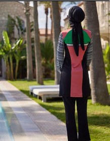 Resim Mayovera Modern Pembe Çizgili Tasarım Mayo 001 