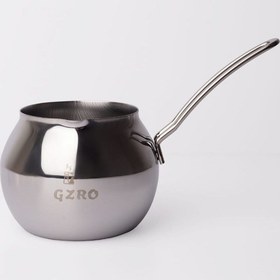 Resim Gzro 600 Ml Gümüş Kulplu Küre Çelik Cezve Sütlük 