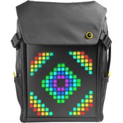 Resim Divoom Pixoo Backpack M Siyah LED Ekranlı APP Kontrollü Su Geçirmez Laptop Sırt Çantası-15-15.6" 