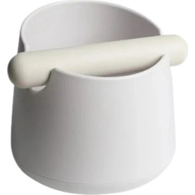 Resim Kauçuk Vuruş Çubuğu ile Kahve Vuruş Kutusu Büyük Espresso Telvesi Kabı Kaymaz Atık Kahve Telvesi Çöp Kovası (Beyaz) (Yurt Dışından) 