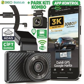 Resim Botslab G500H Pro ADAS Ön 3K QHD -Arka 1080P FHD 150° Geniş Açı WiFi+GPS Araç İçi Kamera +Park Modu Kiti 