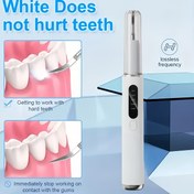Resim Çok fonksiyonlu tartar/plak temizleyici, USB şarjlı temizlik seti, LED ışıklı, değiştirilebilir fırça başlıkları 