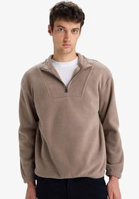 Resim DeFacto Yarım Fermuarlı Polar Sweatshirt 