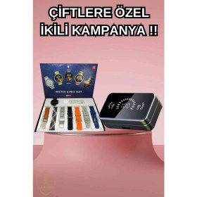 Resim İlkyaz Fashion Powerbank Aynalı Bluetooth Kulaklık ve Akıllı Saat Seti Anc Özelliği Dokunamatik 