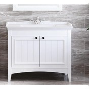 Resim Denko Helena 100 Cm Mdf Beyaz Banyo Dolabı Alt Modül Ve Lavabo 