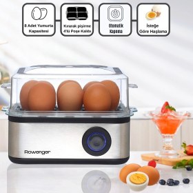 Resim Rowenger 08-Egg 8'li Yumurta Pişirme Makinesı Yumurta Haşlama Makinesı Otomatik Kapanma 