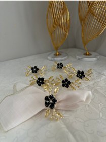 Resim USD HOME 6lı Japon Gülü Mineli Lüx Servis Peçete Yüzüğü 