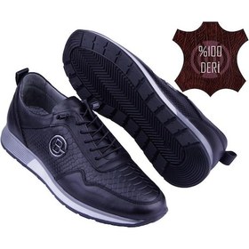 Resim Detector İç Dış Hakiki Deri Ortopedik Ultra Rahat Şık Erkek Ayakkabı Brt015 Siyah 