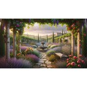 Resim Venspor Lavanta Bahçesi ve Çeşme ile Romantik Arkaplan 200x150cm Fon Duvar Örtüsü 