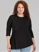Resim Brandville Büyük Beden Tunik 250118742 Siyah 