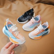 Resim Erkeklerin Trendy Dokuma Örgü Nefes Alabilen Koşu Ayakkabıları, Çocuklar için Rahat Kaymaz Yumuşak Tabanlı Sneakerlar Açık Hava Aktiviteleri için 