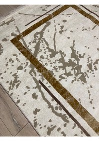 Resim Yağmurser Halı Altın Varaklı 200x290 Ebatlı+yumuşak Halı 