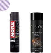 Resim Motul C4 Chain Lube Motosiklet Zincir Yağı 400 ML+ Rutec Mos2 Katkılı Pas Sökücü 400 ML 