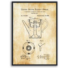 Resim AHŞAP ÇERÇEVELİ VINTAGE COFFEE SET, 50X70 