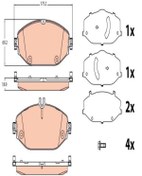 Resim TRW GDB2097 Fren Balatasi On (Mercedes Benz: W205-W213 ) A0084202820 (WH487872) 
