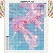 Resim Fantazi Denizanası 5D Kendin Yap Elmas Boyama Seti, 30.0x40.01cm - Tam Yuvarlak Elmas Nakış Sanatı Ev Dekorasyonu, İpek Yumuşak Tuval ve Araçlar Dahil, Büyük Boy Elmas Boyama Kiti 