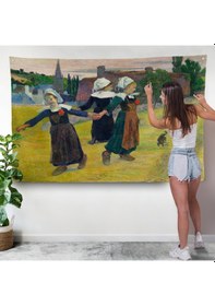 Resim Paul Gauguin Bretonlu Kızlar Dans Duvar Örtüsü-7007 