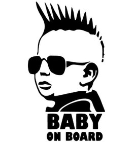 Resim Arabada Bebek Var Punk Sticker 10 X 18 Cm 