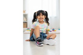Resim Ayakkabı Fuarı Elit LS-B-02-26Y Bebe Kız Çocuk Yürüyüş Ayakkabısı Siyah - Lila 
