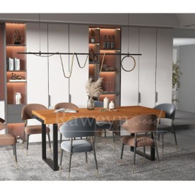 Resim deryawood Raweyn Masif Ahşap Ribes Toplantı Masası 110*300*76 Cm 