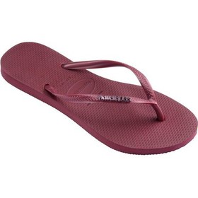 Resim Havaianas Vişne Kadın Plaj Terliği Slım Logo Metallıc-14179 Bordo 