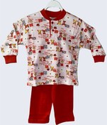 Resim Türen 709 Kırmızı Çocuk Baskılı İnterlok Pijama Takımı 